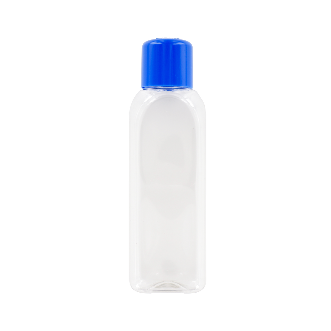 500ml PET Sterile bottle, dosed with Sodium Thiosulphate, water filled, blue double wall cap