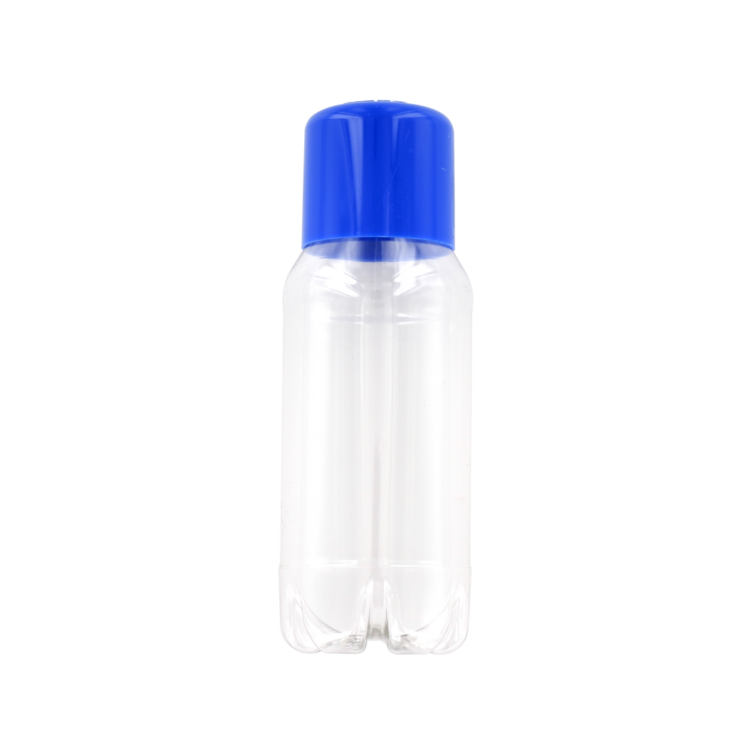 250ml Round sterile bottle dosed with Sodium Thiosulphate and blue cap
