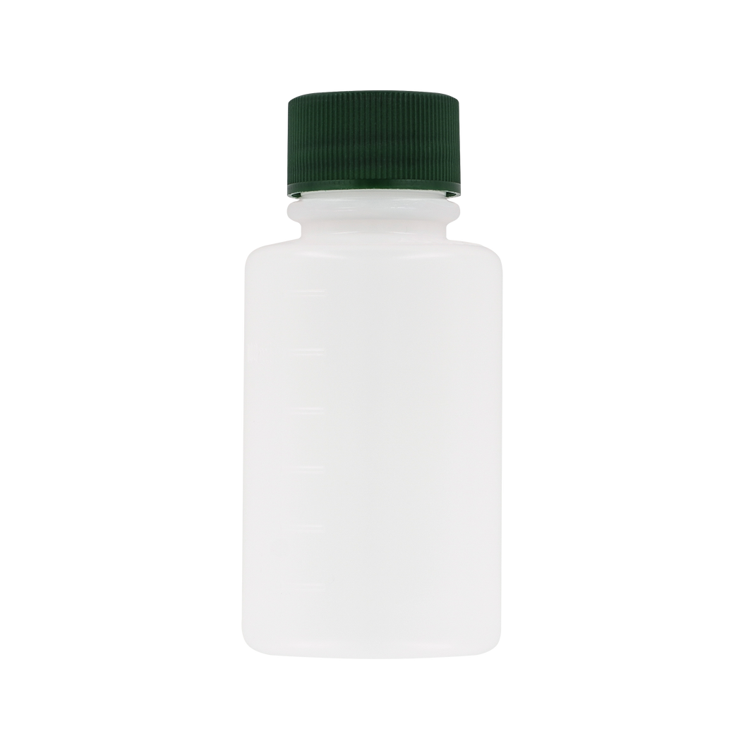 125ml HDPE bottle, round, 1.25ml Nitric acid dosed, green cap