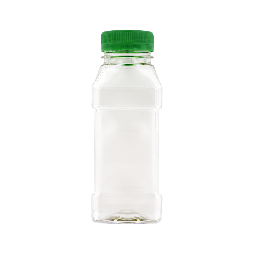 250ml Square bottle with green cap