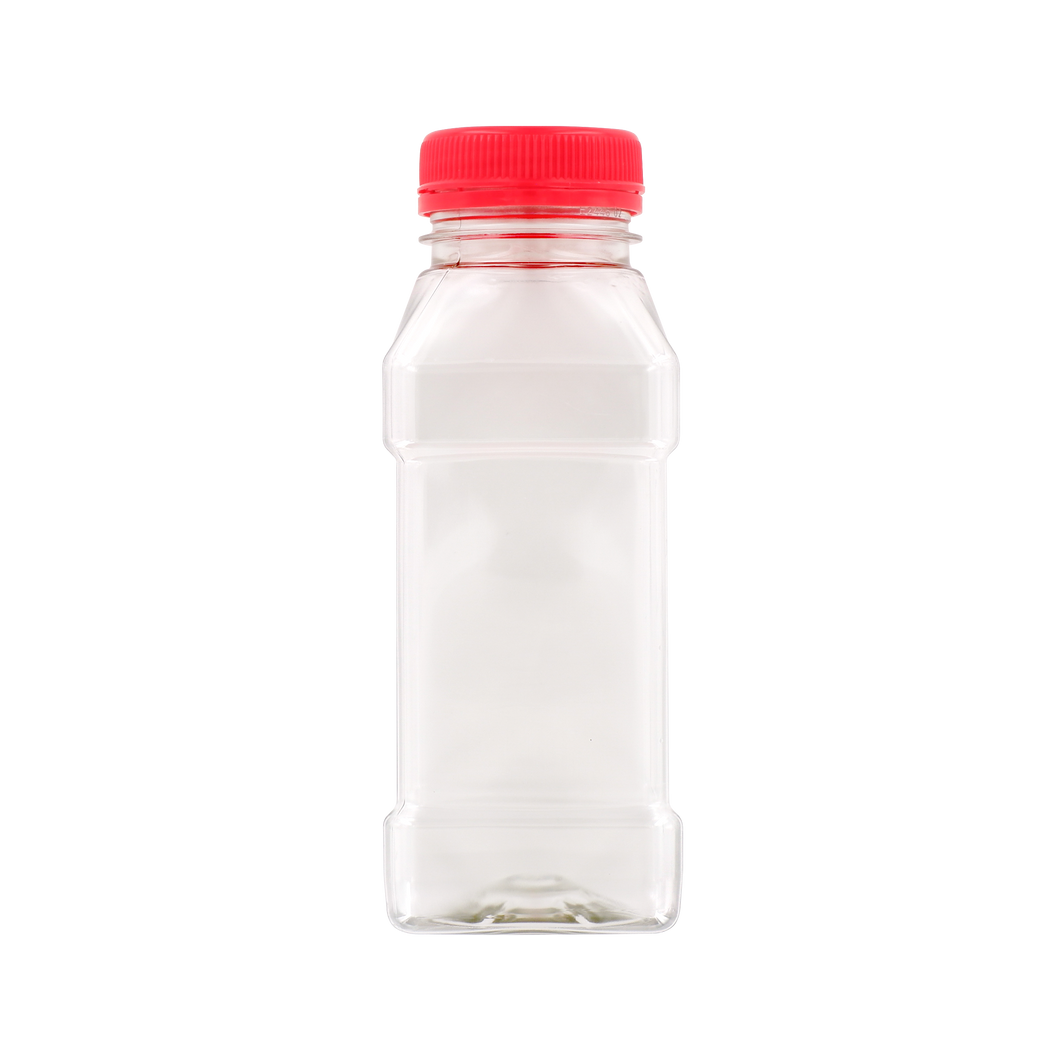 250ml Square bottle with red cap