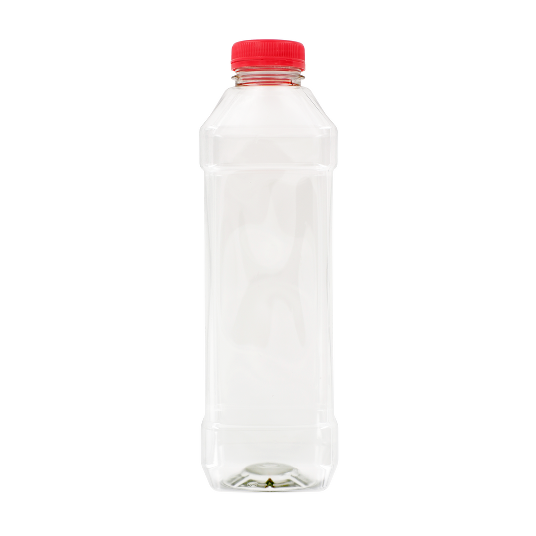 1000ml Square bottle with red cap