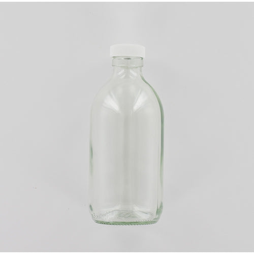 Aurora Scientific • 300ml Clear glass sterile bottle dosed with Hydrochloric acid and white cap • sample bottles