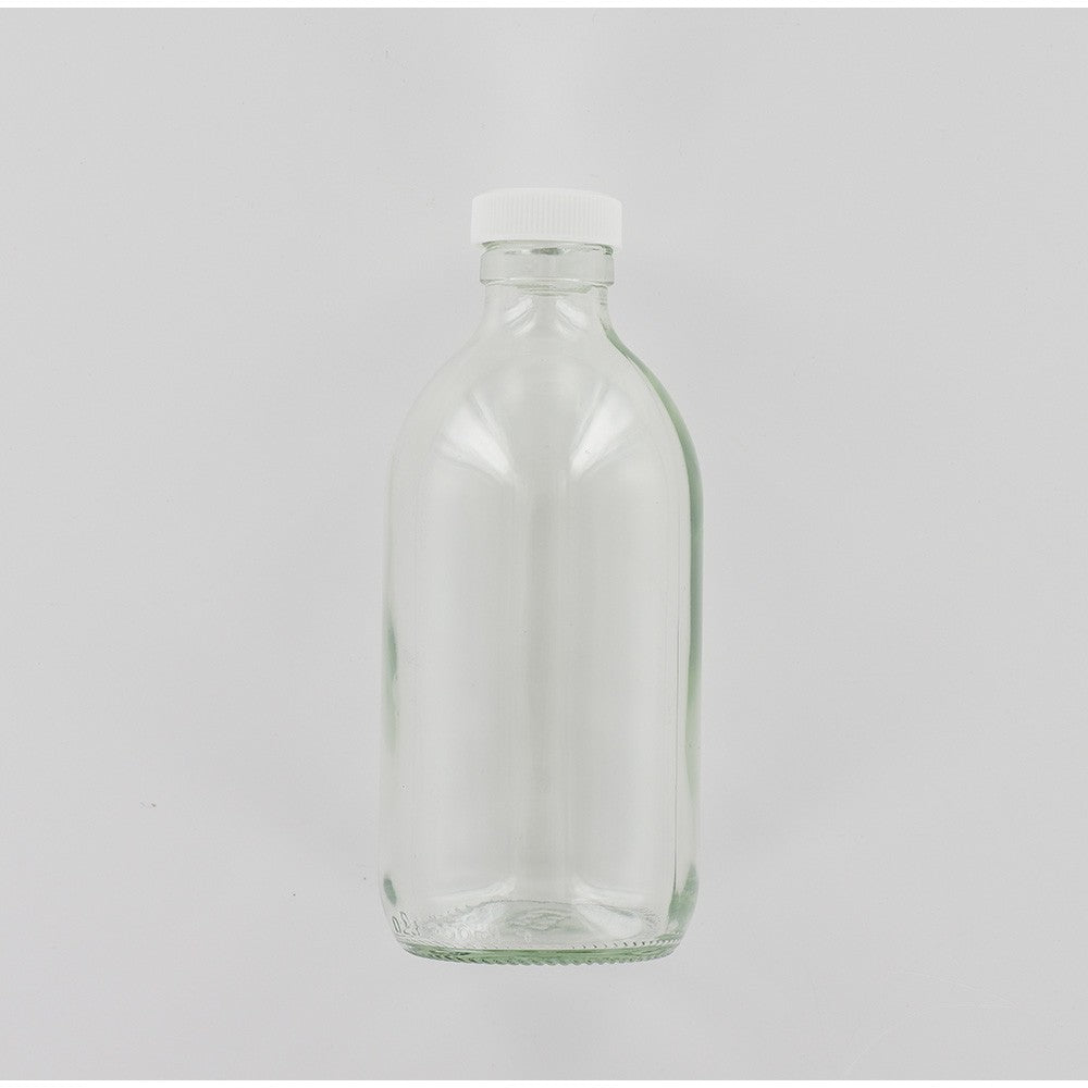 Aurora Scientific • 300ml Clear glass sterile bottle dosed with Hydrochloric acid and white cap • sample bottles