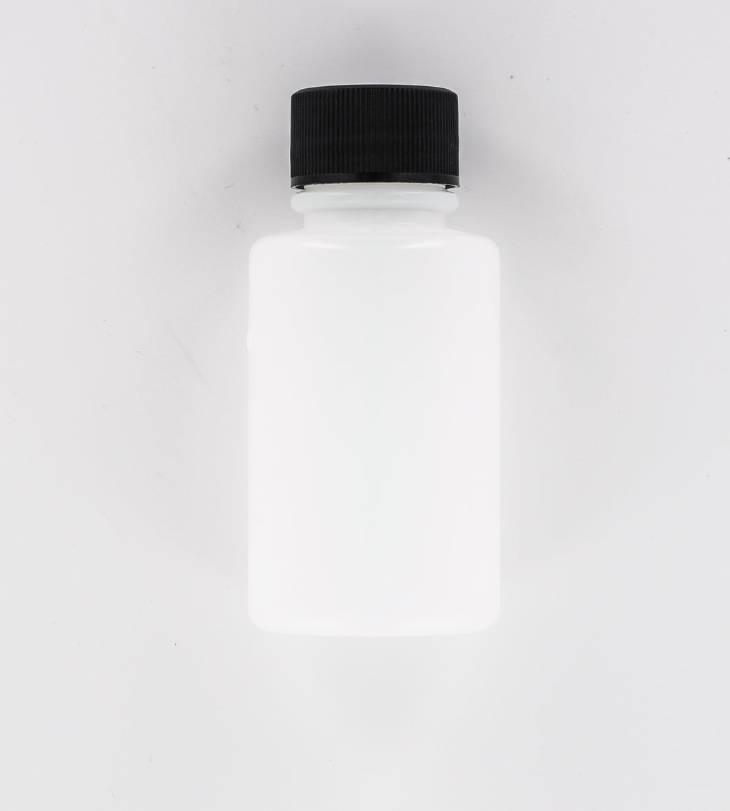 125ml HDPE bottle, round, Nitric Acid dosed, black cap