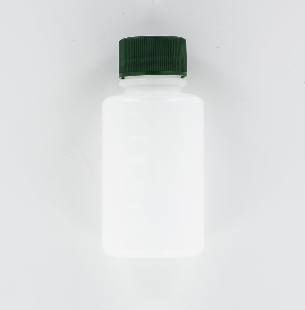 125ml HDPE bottle, round, 1.25ml Nitric acid dosed, green cap