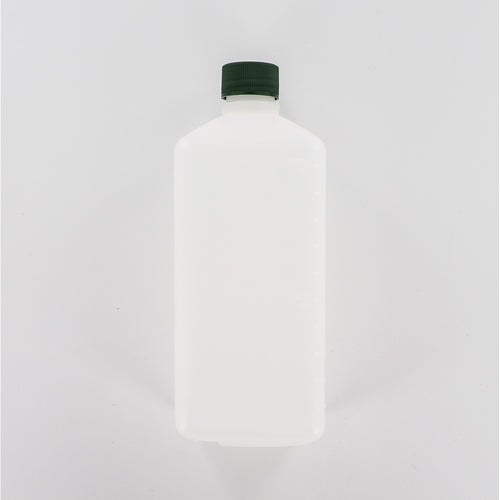 Aurora Scientific • 1000ml HDPE sterile bottle, square, 20ml Nitric acid dosed, green cap • sample bottles
