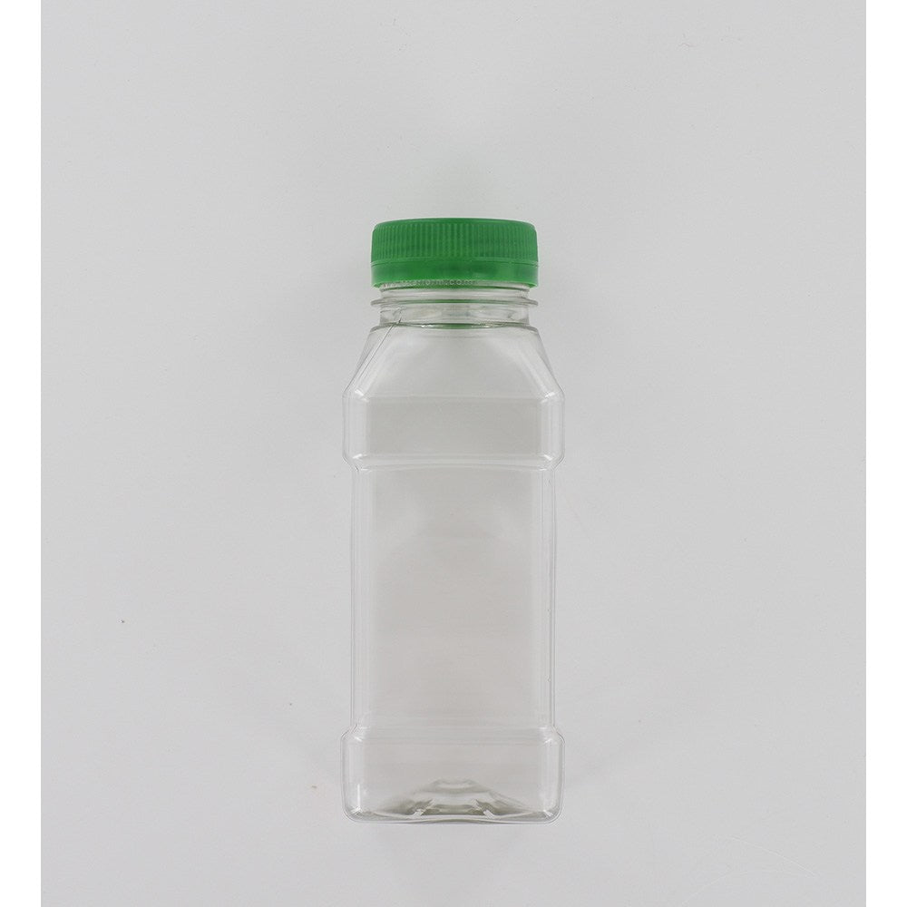 Aurora Scientific •  250ml Square sterile bottle with green cap  • Sterile sample bottles for water testing • Water sample bottles • 250 ml sample bottles