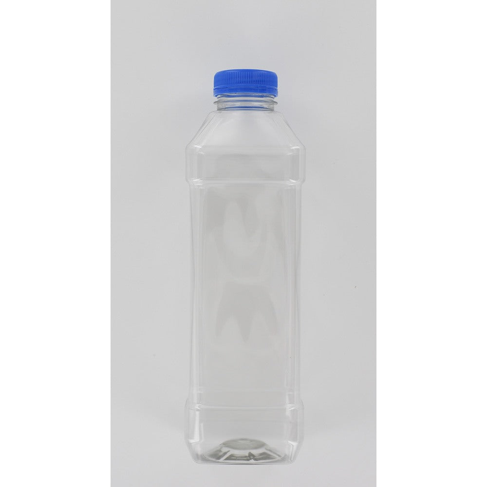 Aurora Scientific • 1000ml Square sterile bottle dosed with Sodium Thiosulphate and blue cap• Sterile sample bottles for water testing • Water sample bottles  • 100ml sample bottles